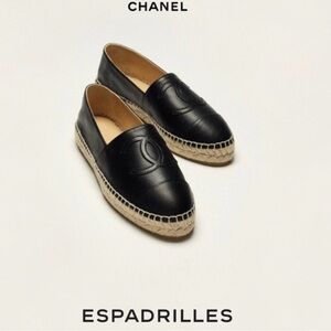 AUTHENTIC CHANEL Black Espadrilles